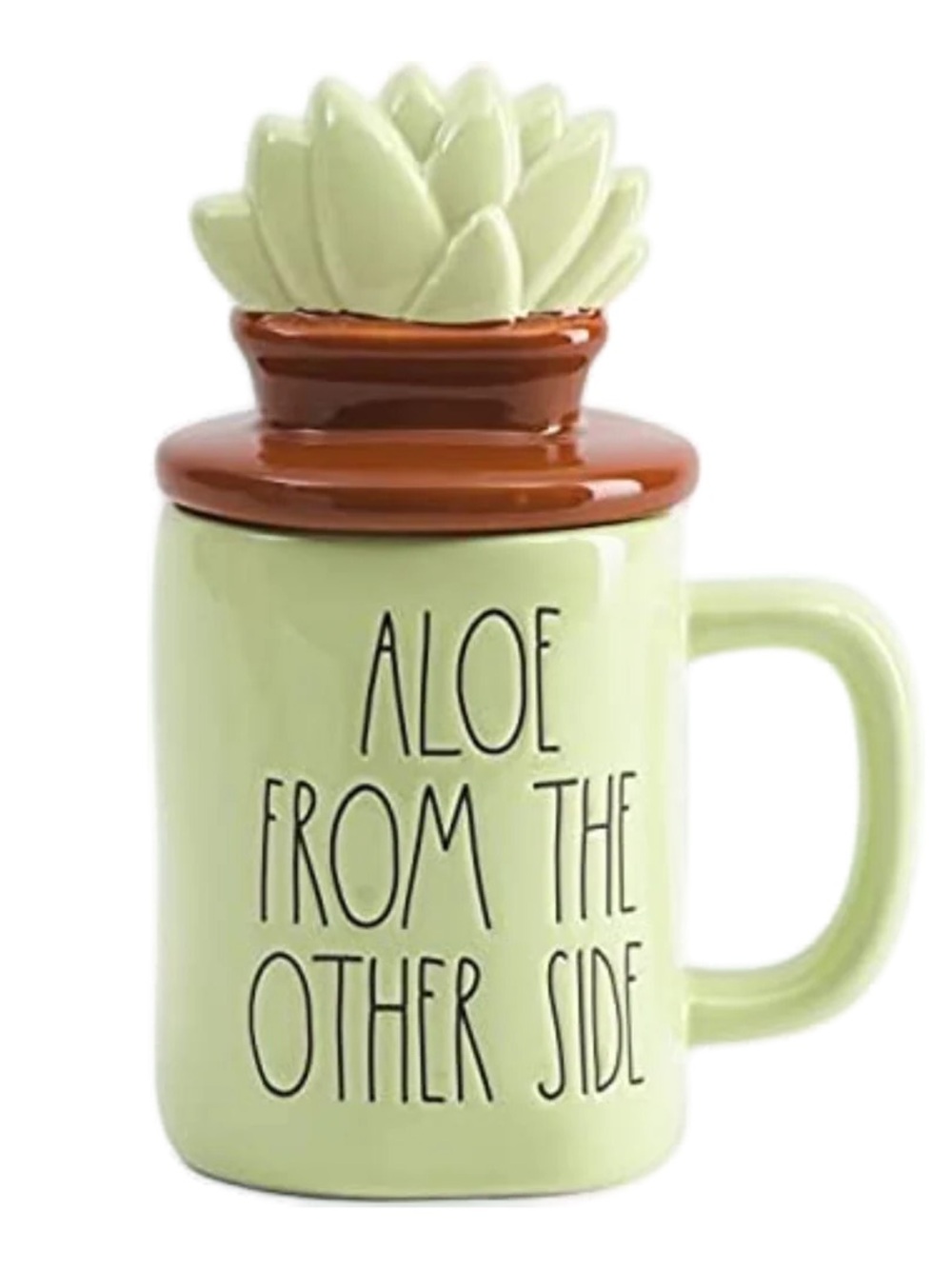 Rae Dunn Aloe From The Other Side Mug with Succulent Lid